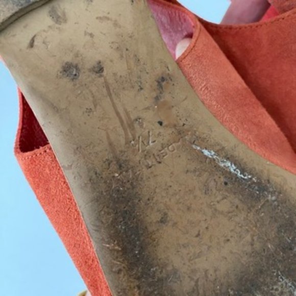 Everlane Slingback Pointed Flats Suede Womens 7.5 Red - Picture 8 of 8